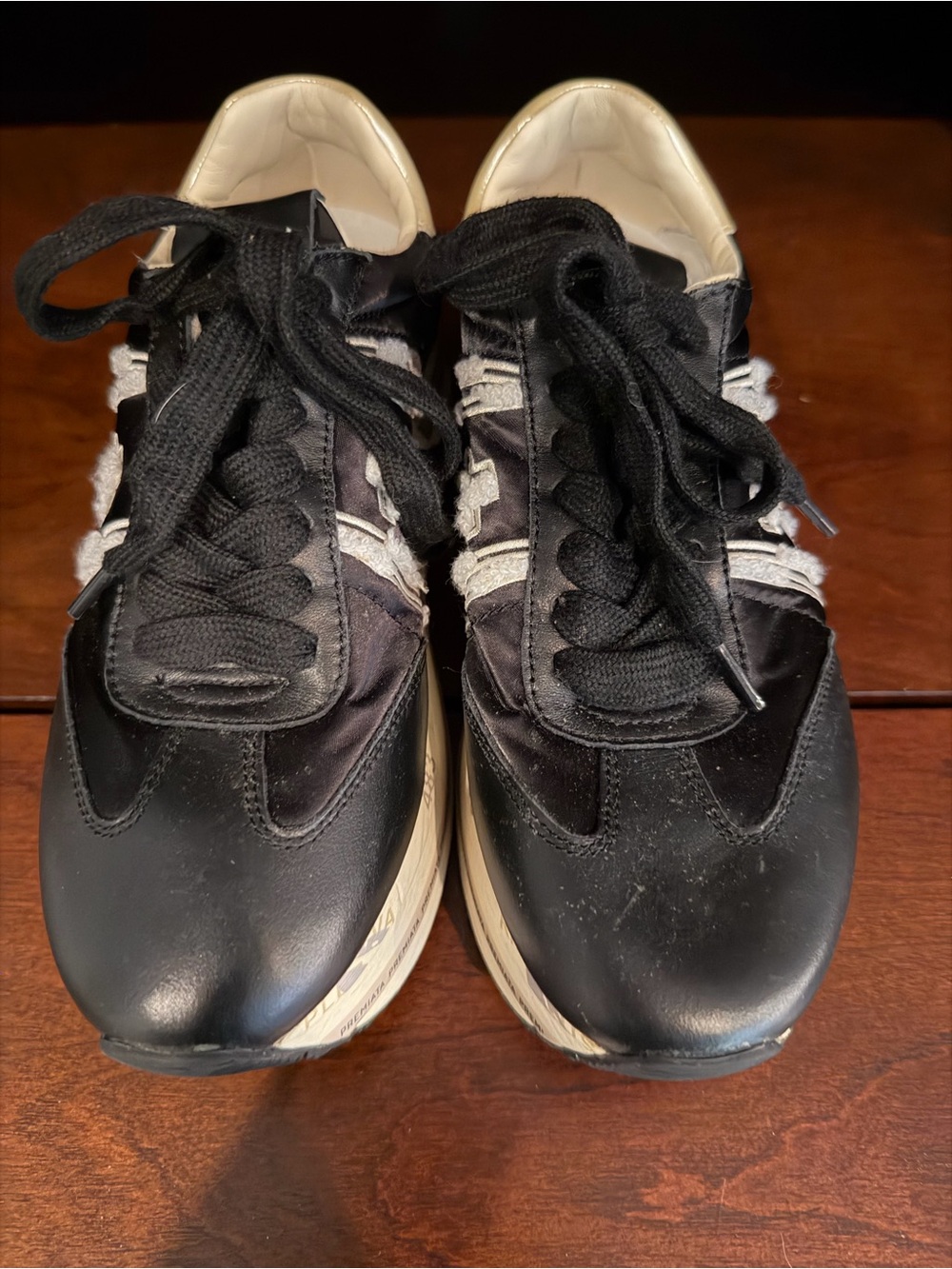 Premiata Black and White Men's Casual Sneakers